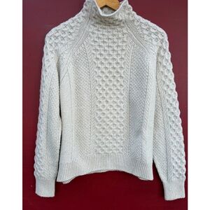 Vince Cream Turtleneck Cable Knit Sweater